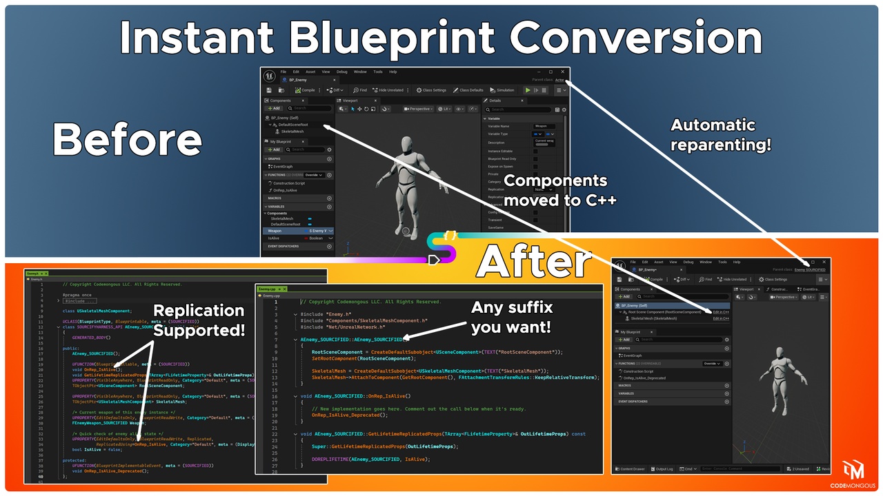 Media 1 for listing Sourcify - Convert Blueprints, Structs and Enums in Minutes Instead of Weeks