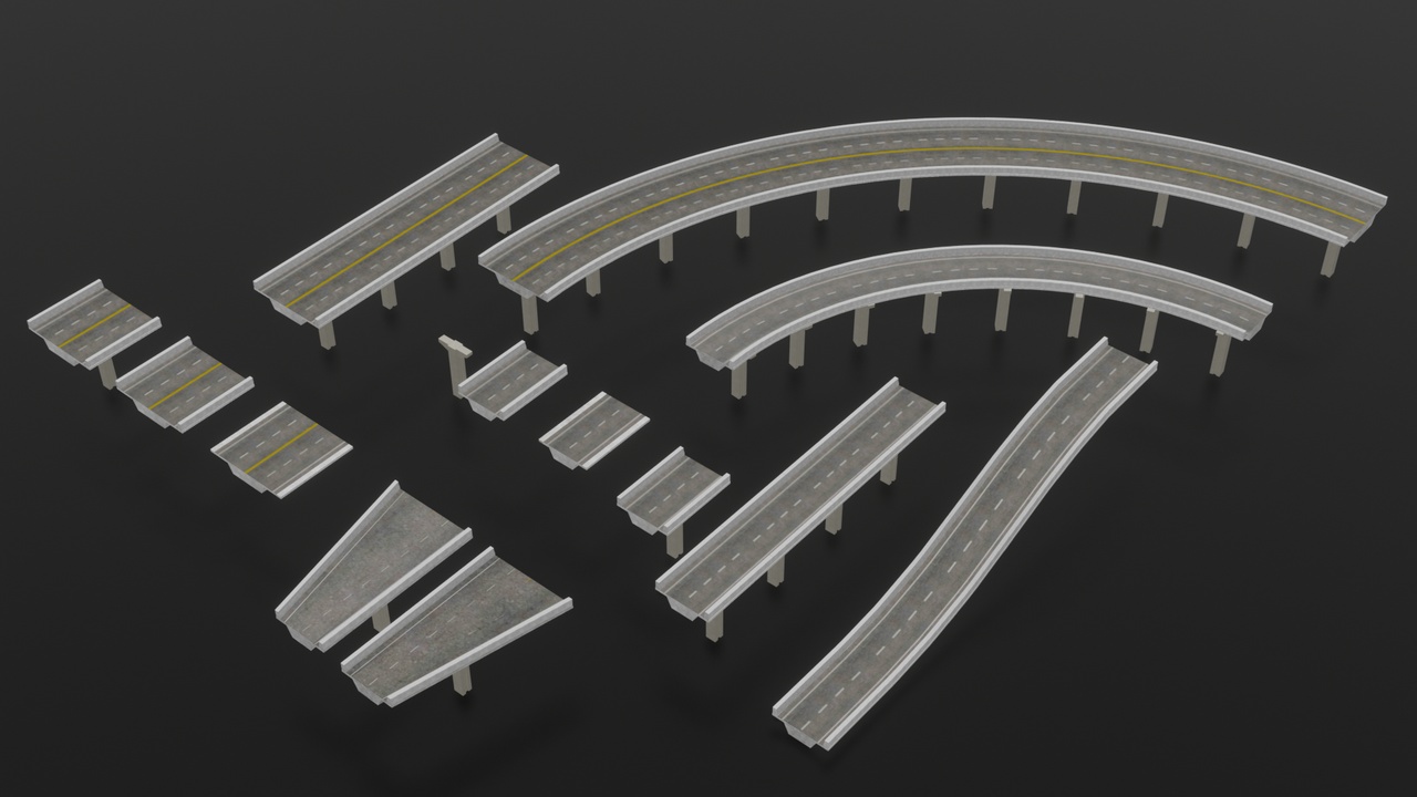 Media 1 for listing Modular Elevated Highway low poly Game Ready