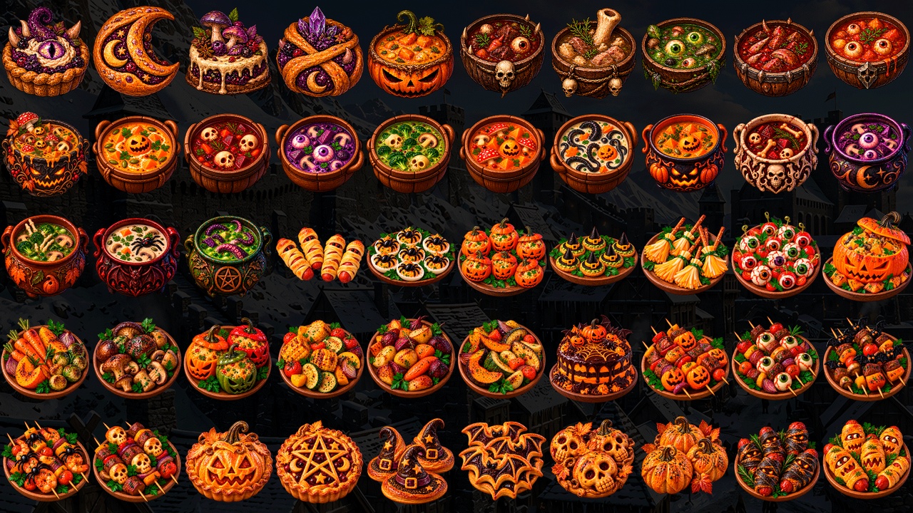Media 1 for listing Medieval Halloween Food Icons