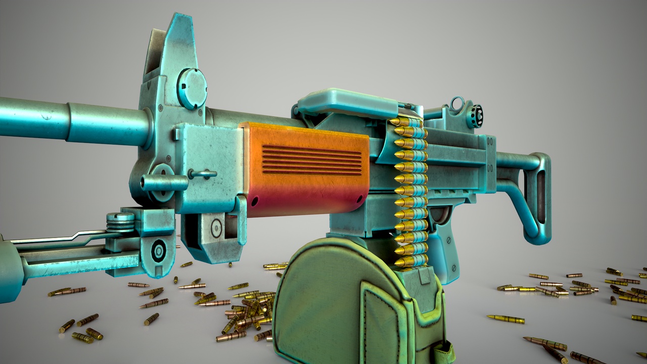 Media 1 for listing Funny Stylized Negev Machine Gun Low-poly 3D model