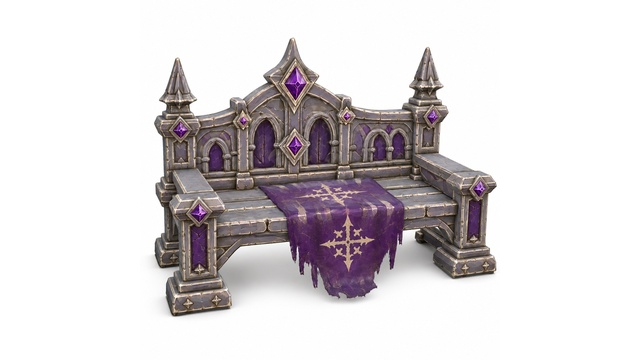 Fantasy Gothic Ceremonial Stone Bench preview on Fab