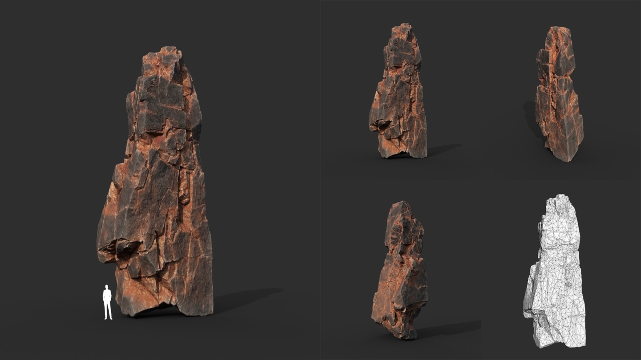 Media 1 for listing Low poly Black Yellow Cliff Modular 211126