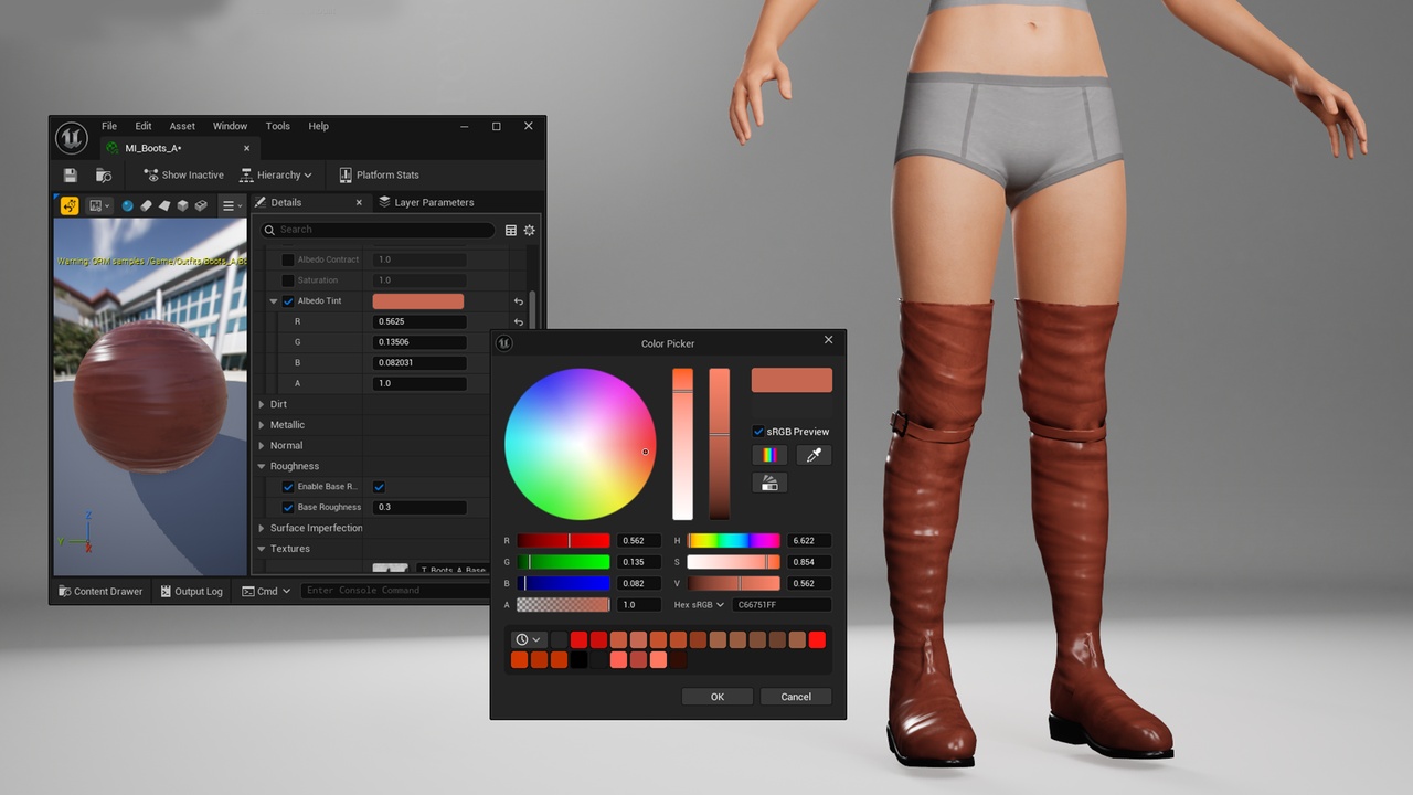 Media 1 for listing Boots_A - shoes - Metahuman outfit - Compatible with all MH body