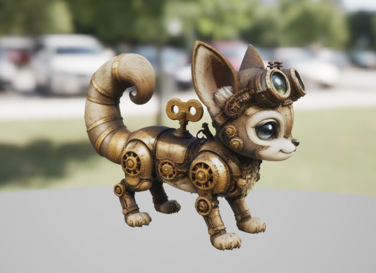 Media 1 for listing Steampunk Punk Cat – Animated Mechanical Creature