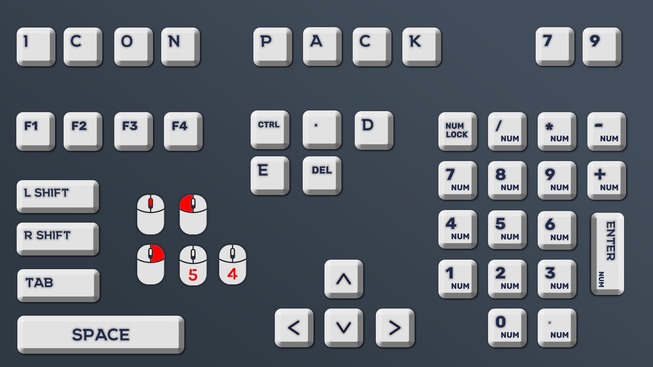Input Keys Icon Pack V1 제품 등록을 위한 미디어 1개