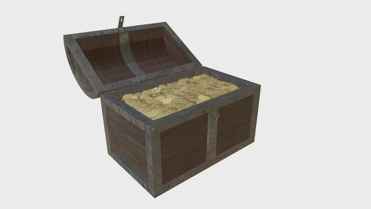 Media 1 for listing Treasure chest with gold coins