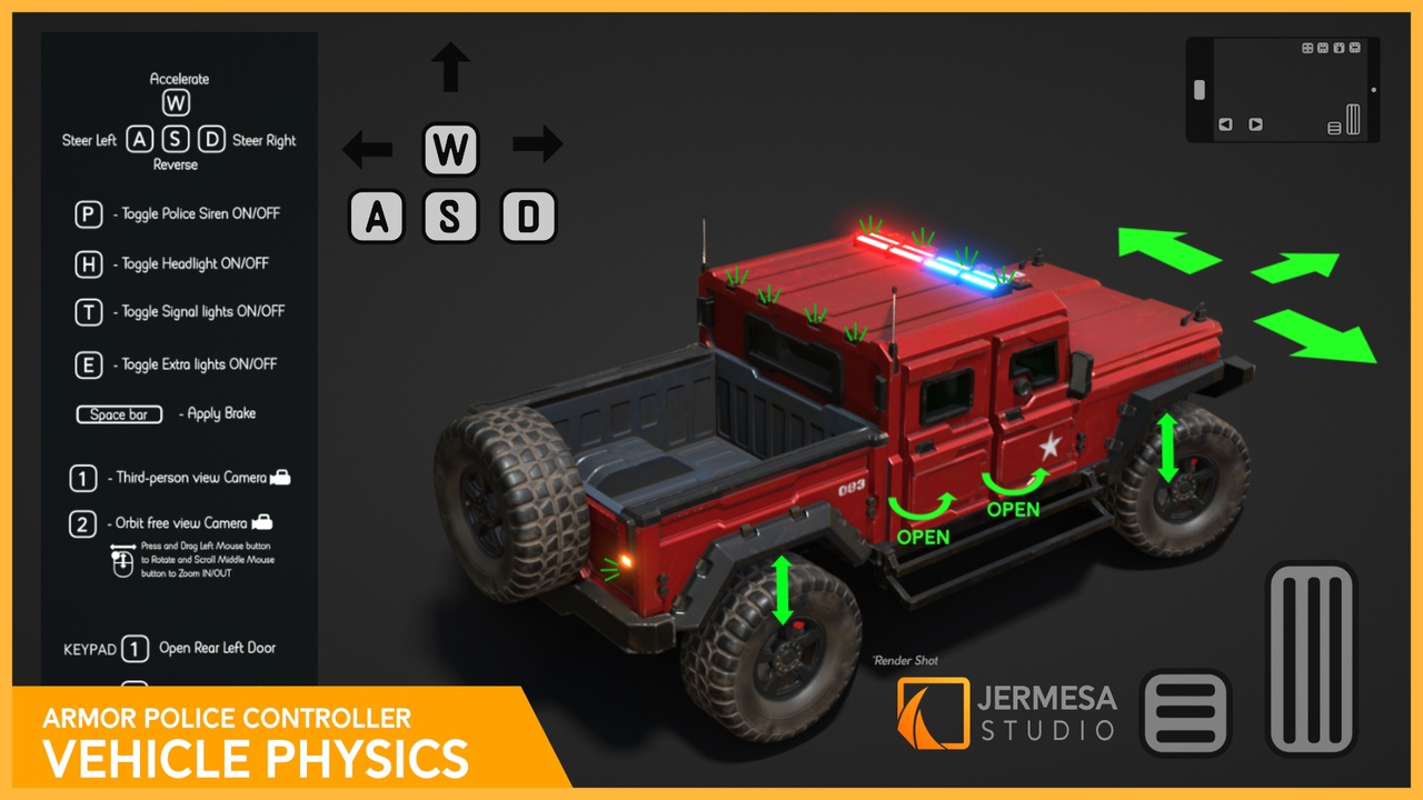Media 1 for listing Armor Police Vehicle Physics Controller for Unity