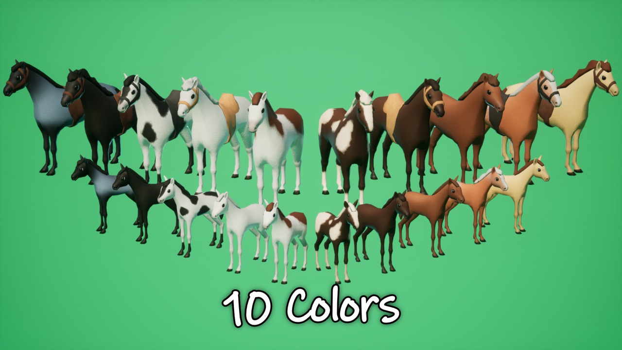 SI - Animated Horse and Foal 제품 등록을 위한 미디어 1개