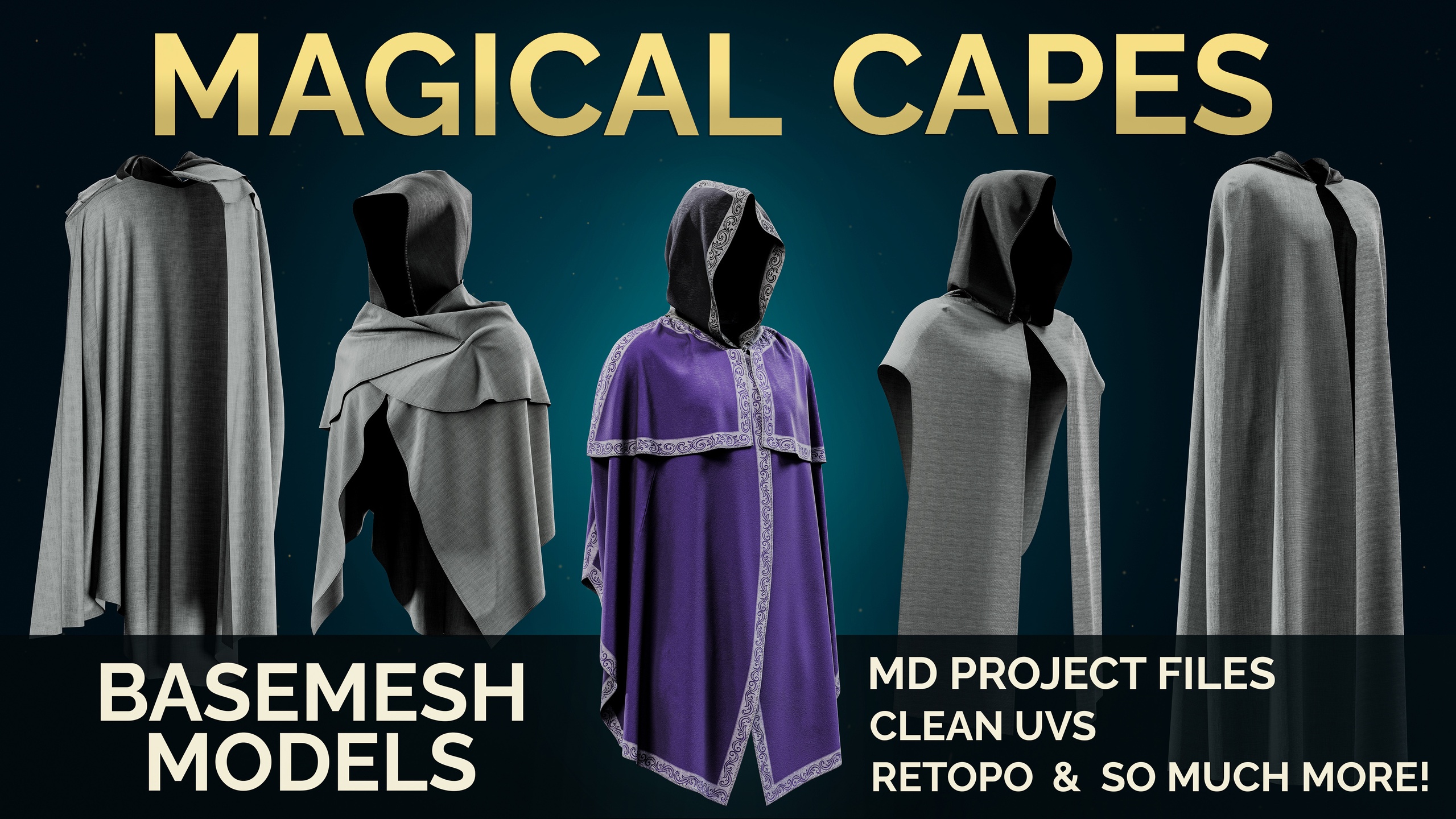 Media 1 for listing 10+ Capes Basemesh Models VOL 01+ Metahuman Guide