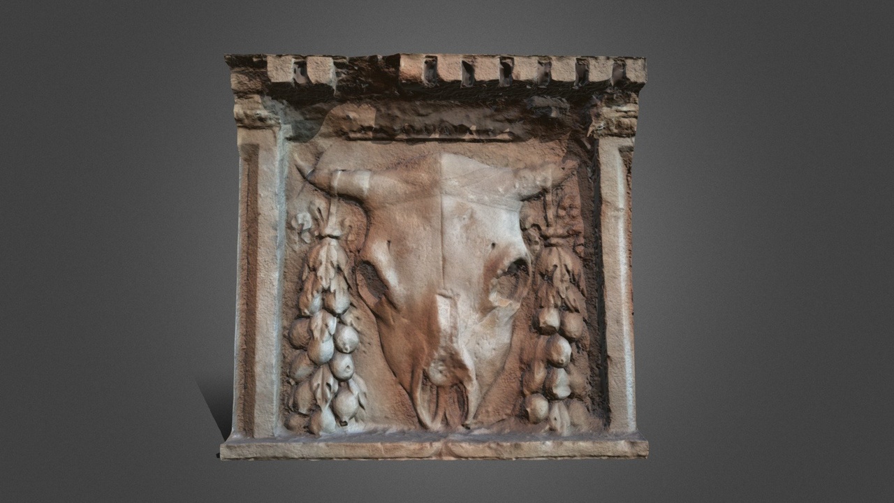 Media 1 for listing Cow skull low relief, Beynac Castle, France