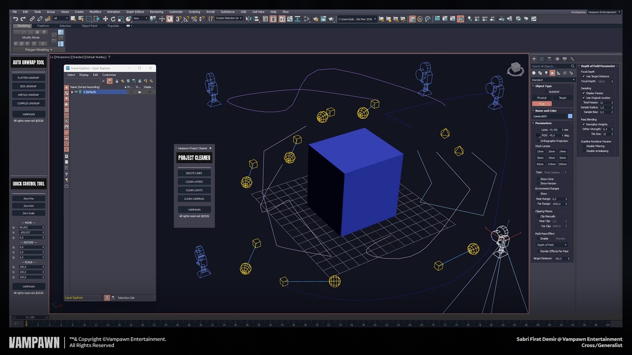 Media 1 for listing 3Ds Max Project Cleaner v1.3 – One-Click Scene Cleanup Utility for 3Ds Max