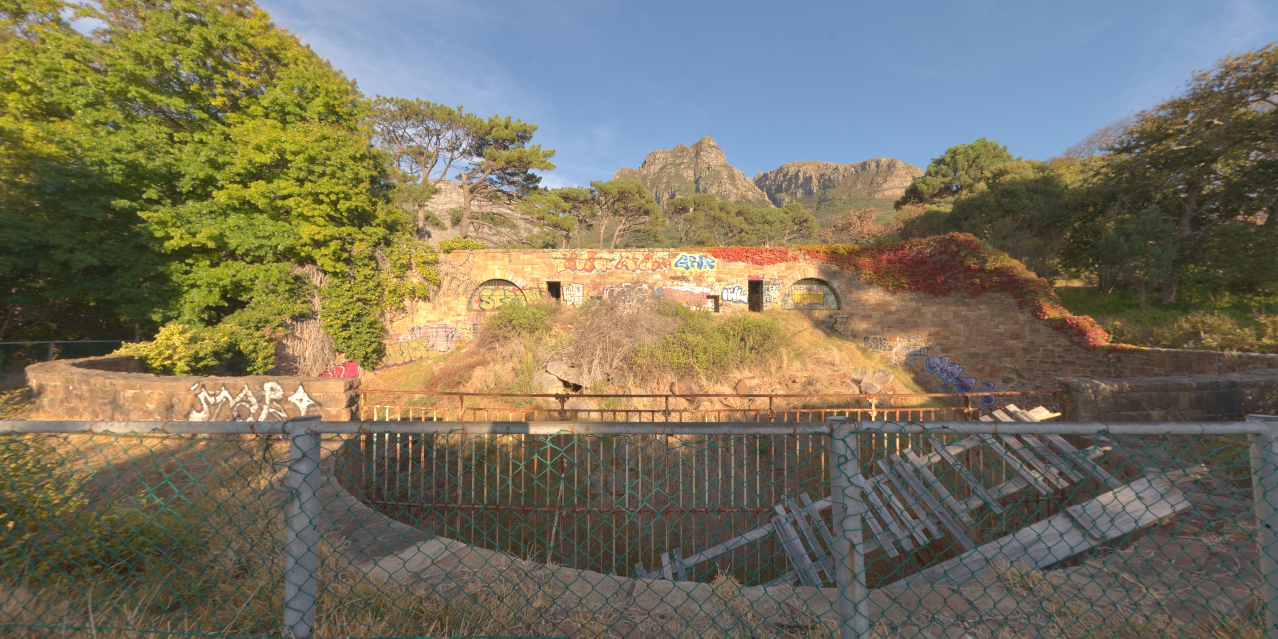 Media 1 for listing 18K HDRI:  Abandoned Stone Tunnel Exterior, Forest Edge Sunburst
