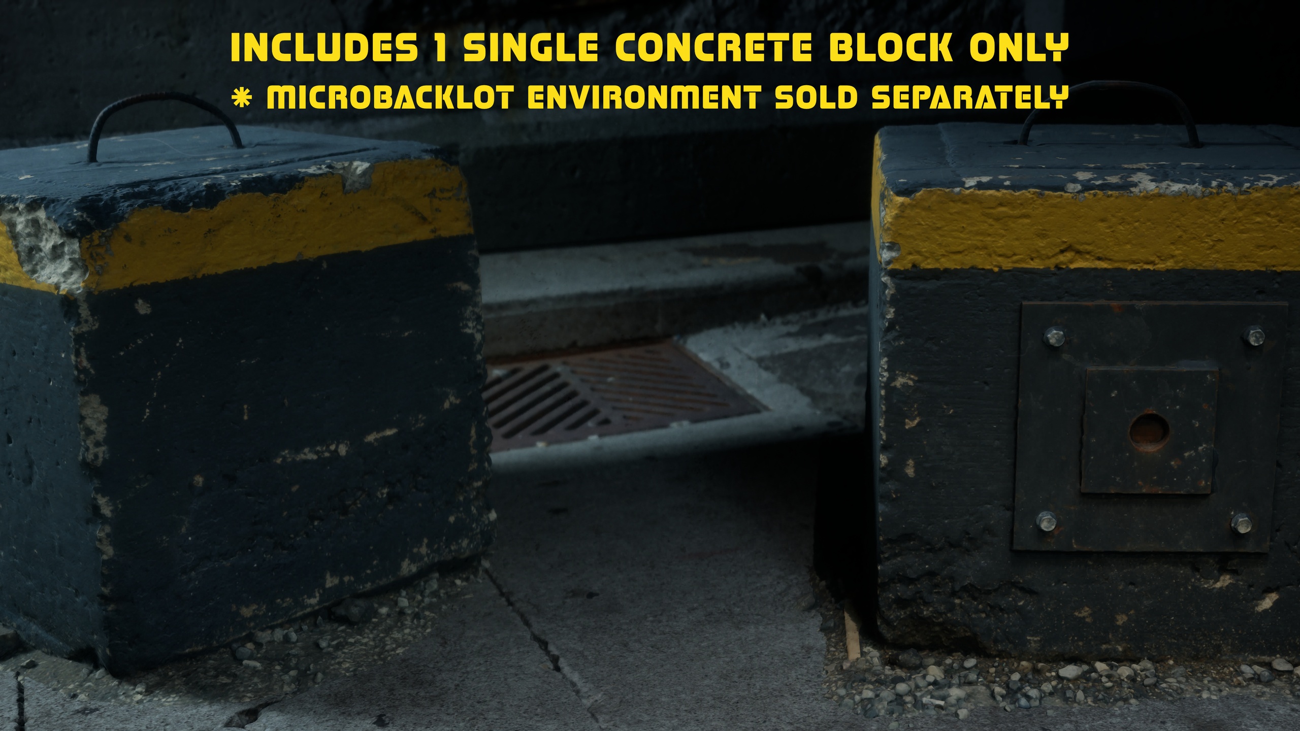 Media 1 for listing MICROBACKLOT | B-SIDES // Industrial Concrete Block with Bolted Metal Plate