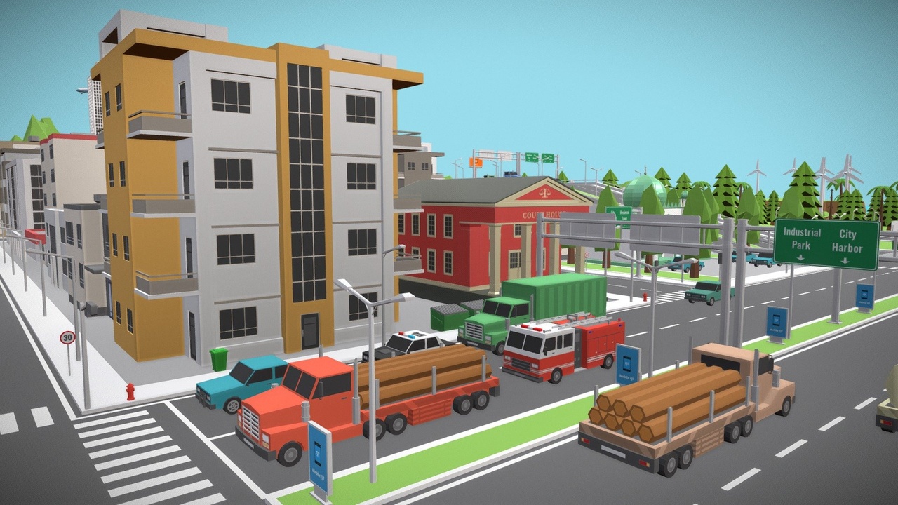 Media 1 for listing SimplePoly Urban - Low Poly City