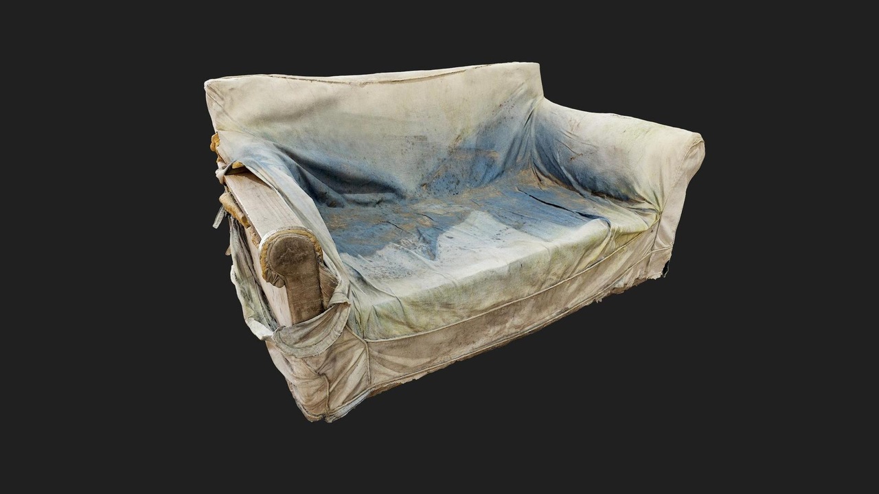 Media 1 for listing Urban Shanty Town Couch Fabric Worn