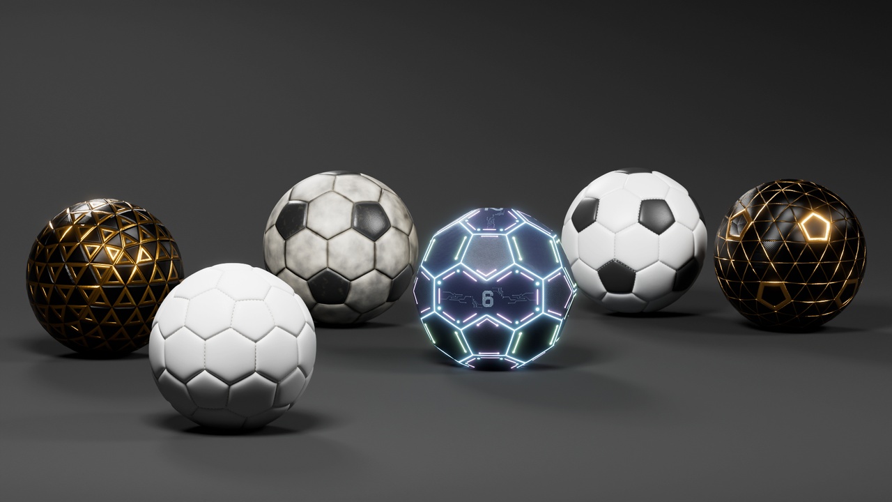 Media 1 for listing Football Collection | 6 Variants | PBR | Low & High Poly | Unreal & Unity Ready