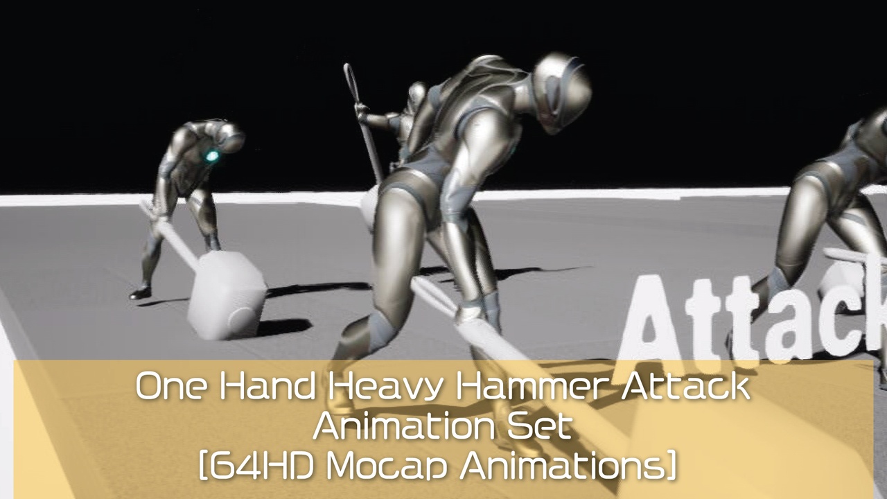 商品 One hand heavy hammer attack [64 HD Mocap Animations] 的媒体 1