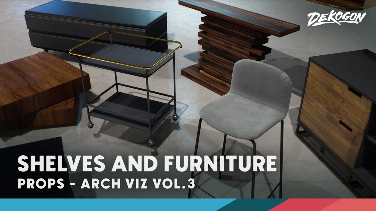 Media 1 for listing Arch Viz VOL.3 - Shelves and Furniture