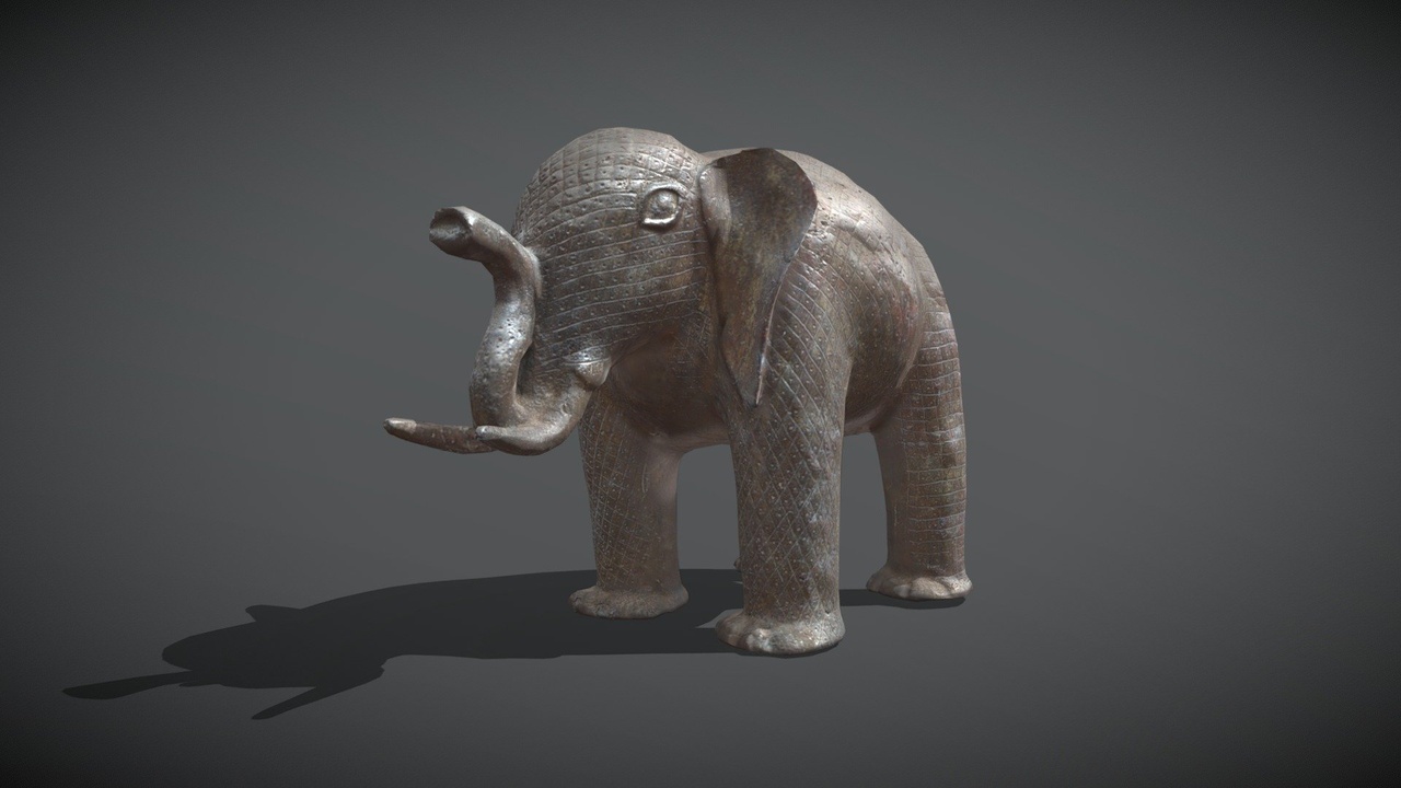 Media 1 for listing Elephant Bronze Sculpture (Benin)