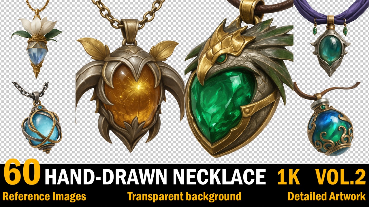 Media 1 for listing Hand Drawn Style Necklace Collection V2