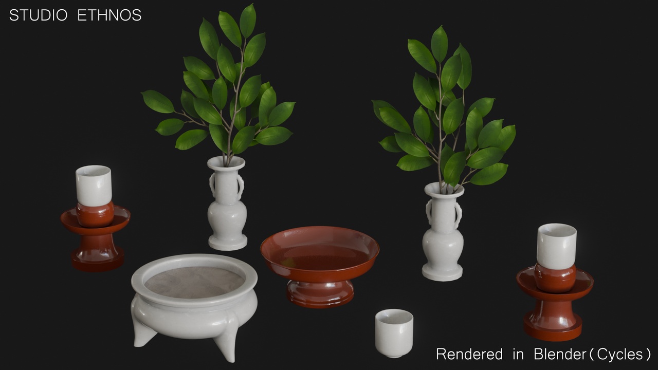 Media 1 for listing Hinukan Altar Set – Okinawan Ritual Props (Game Ready 3D Asset)