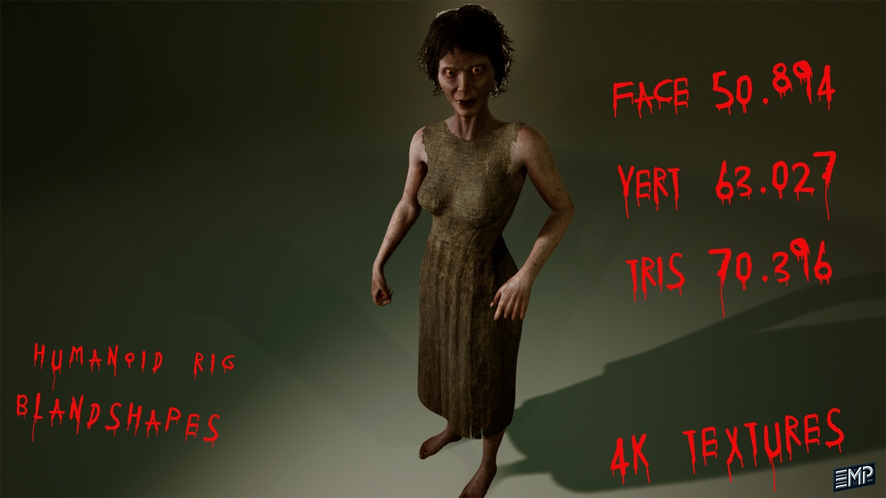 Media 1 for listing The Creepy mother game character for Horror games