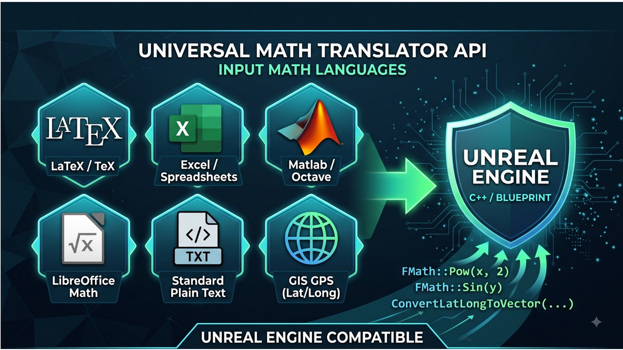 Media 1 for listing Universal Math Expression & Geographic Translator API (C++ & Blueprint)