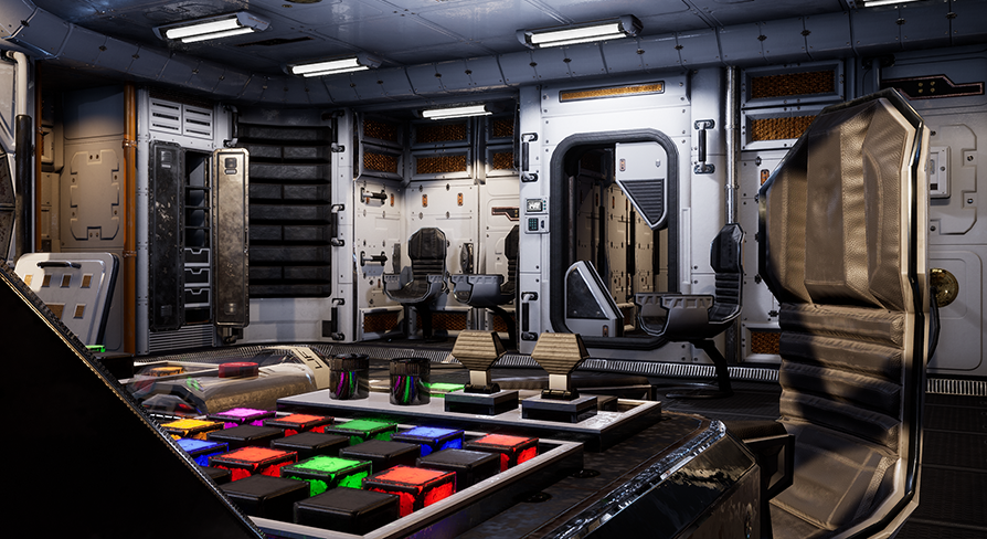 Retro Spaceship - Sci-Fi Modular Kit | Fab