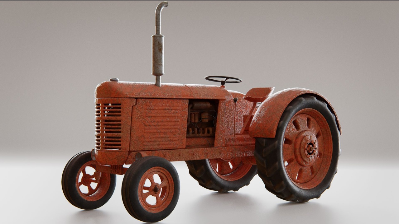 Media 1 for listing Old Tractor 3d Model