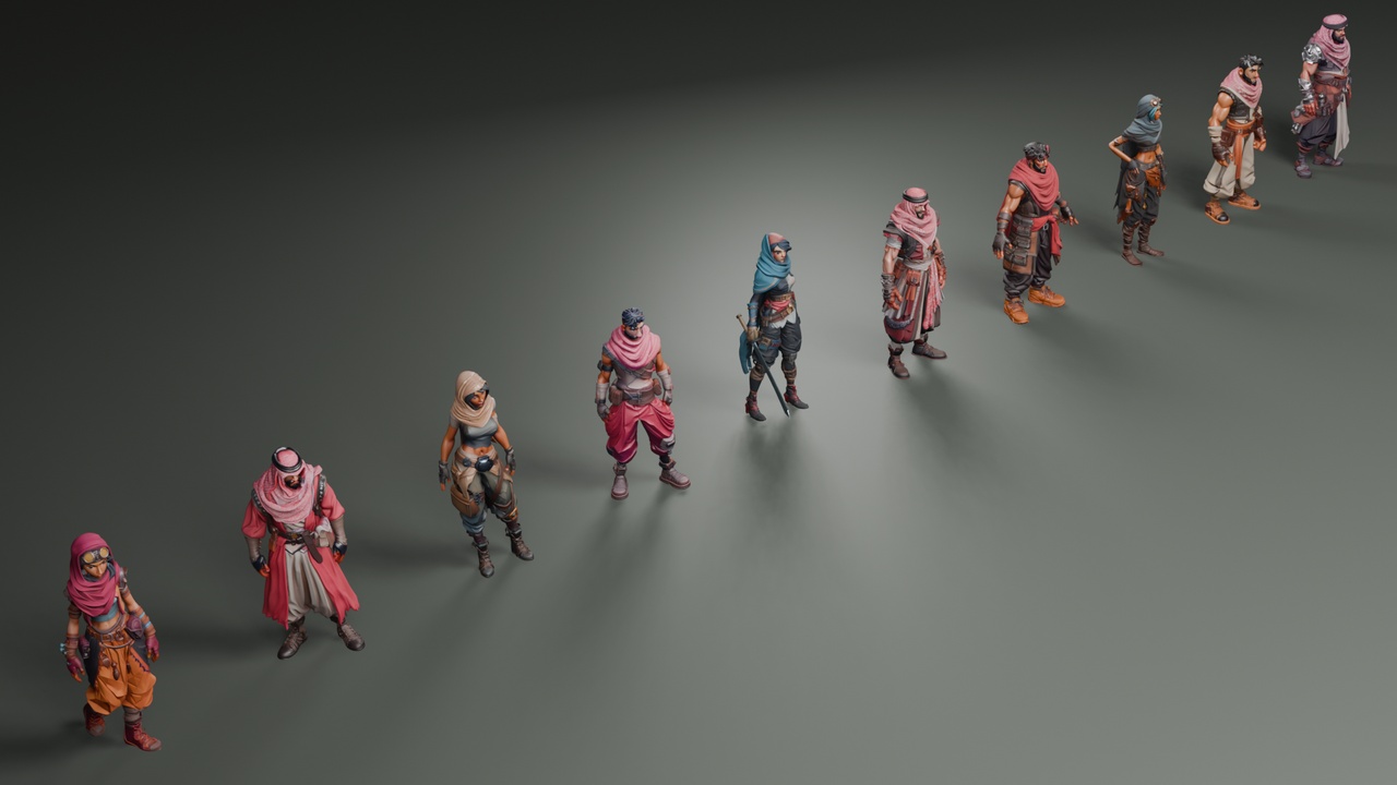 Media 1 for listing Stylized Persians Set (LowPoly)🧕