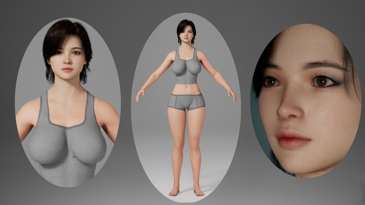 Media 1 for listing Editable Metahuman Beauty - Lin Fang.With hair, no clothing included.