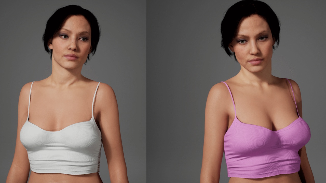 Media 1 for listing Female Casual Cropped Tank Top - Metahuman Compatible