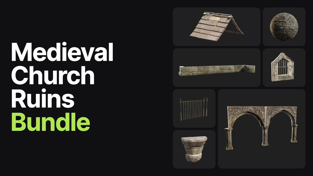 Media 1 for listing Medieval Church Ruins Bundle