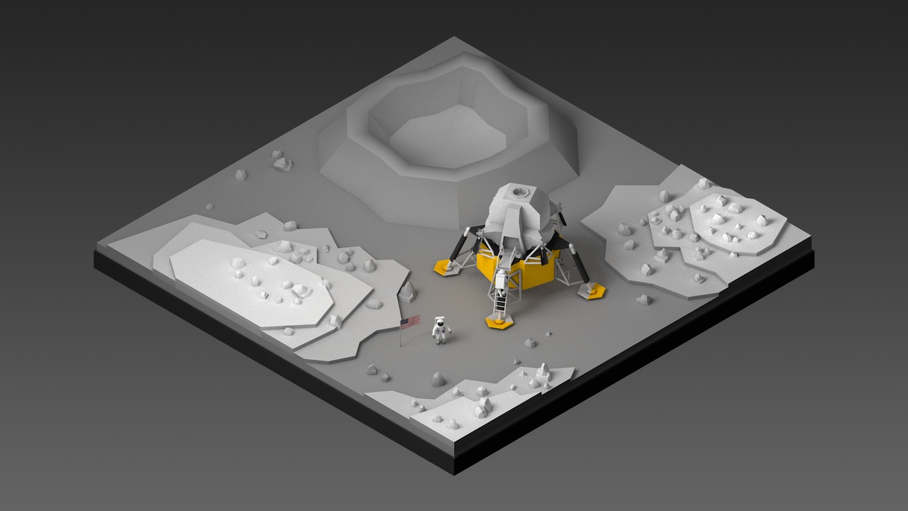 Media 1 for listing Isometric Lunar Landing