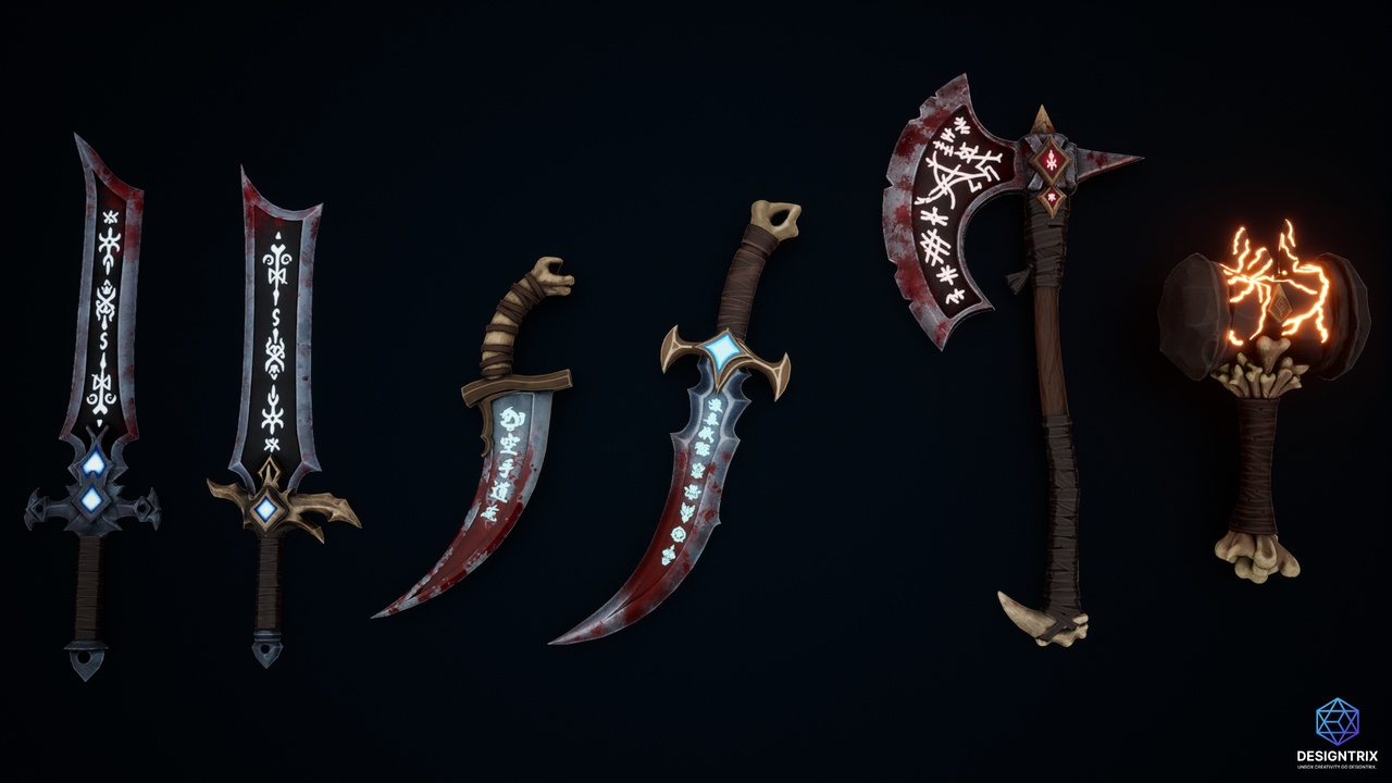 Media 1 for listing Stylized Weapons 3D Models pack