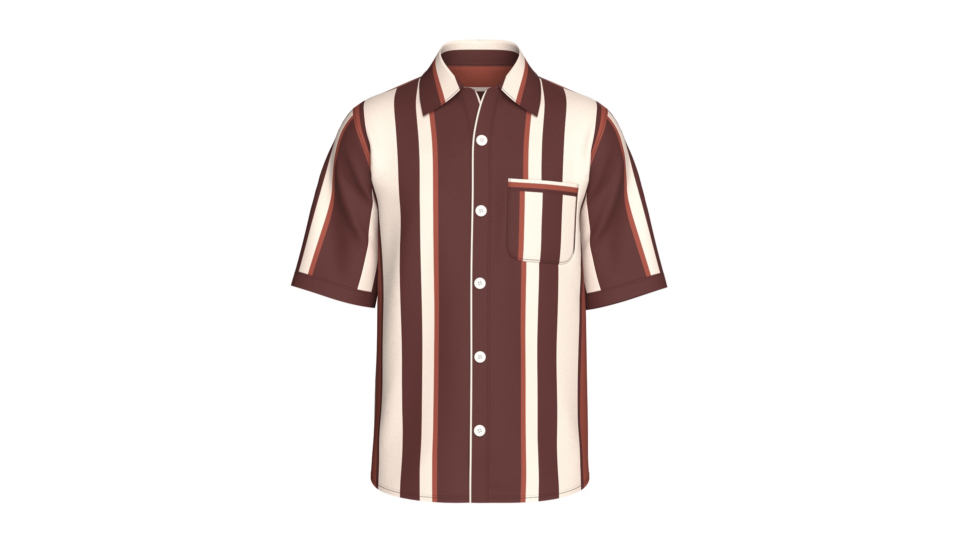 Media 1 for listing Men Short Sleeve Vertical Bold - Striped Shirt | High Poly