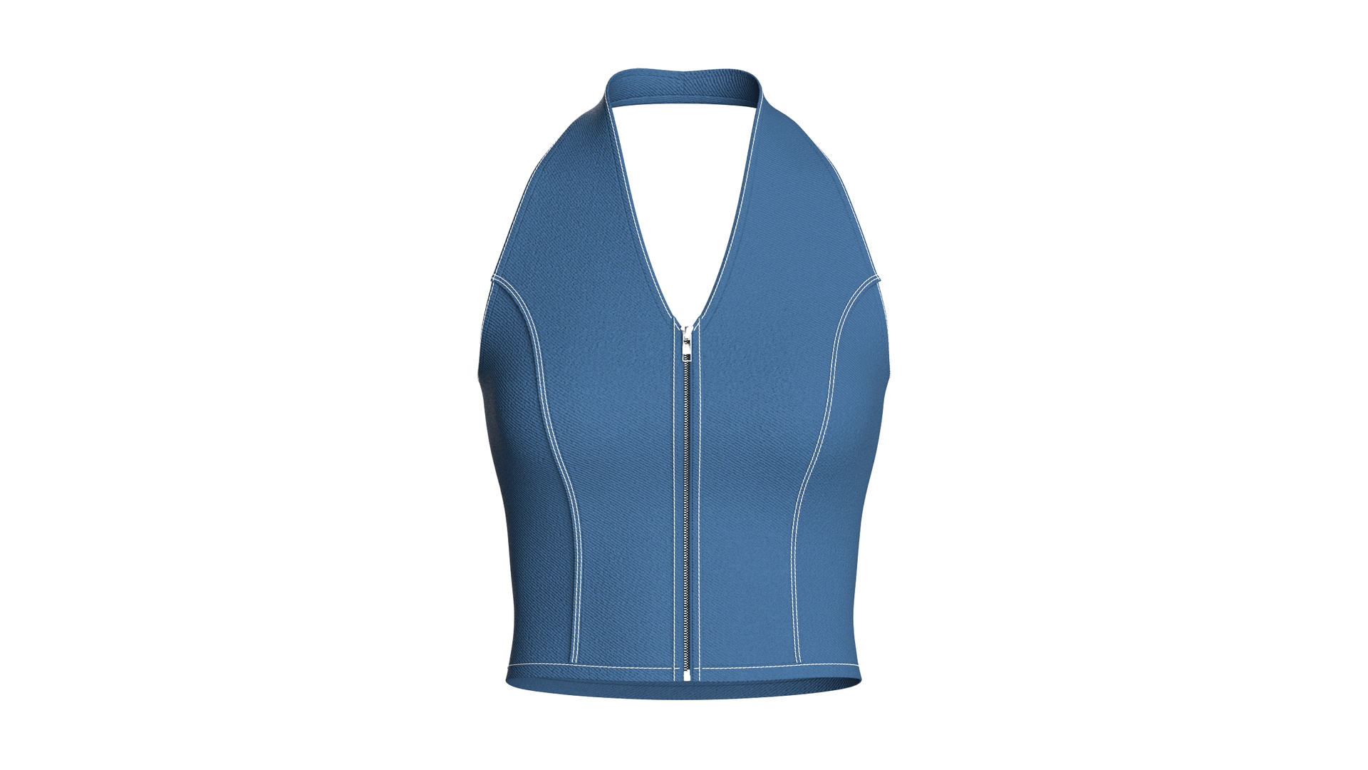 Media 1 for listing Girls Denim Halter Neck Crop Top | High Poly