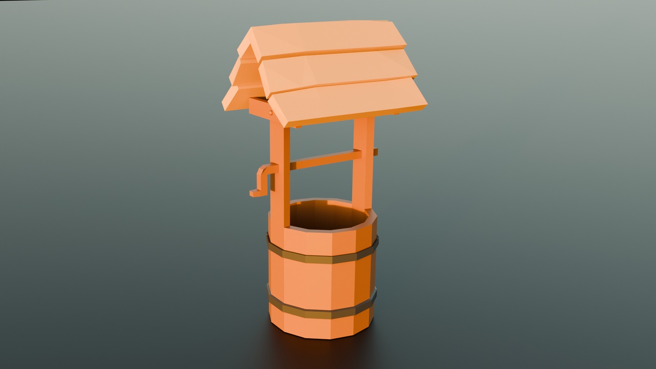 Media 1 for listing Low Poly Wooden Well – Stylized 3D Model