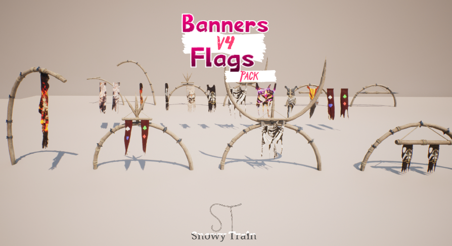 Banners Flags V4 | Fab
