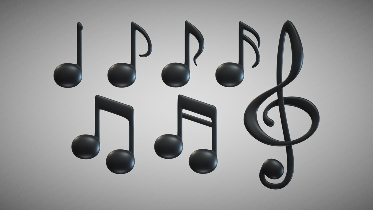 Media 1 for listing 3D Music Notes and Treble Clef
