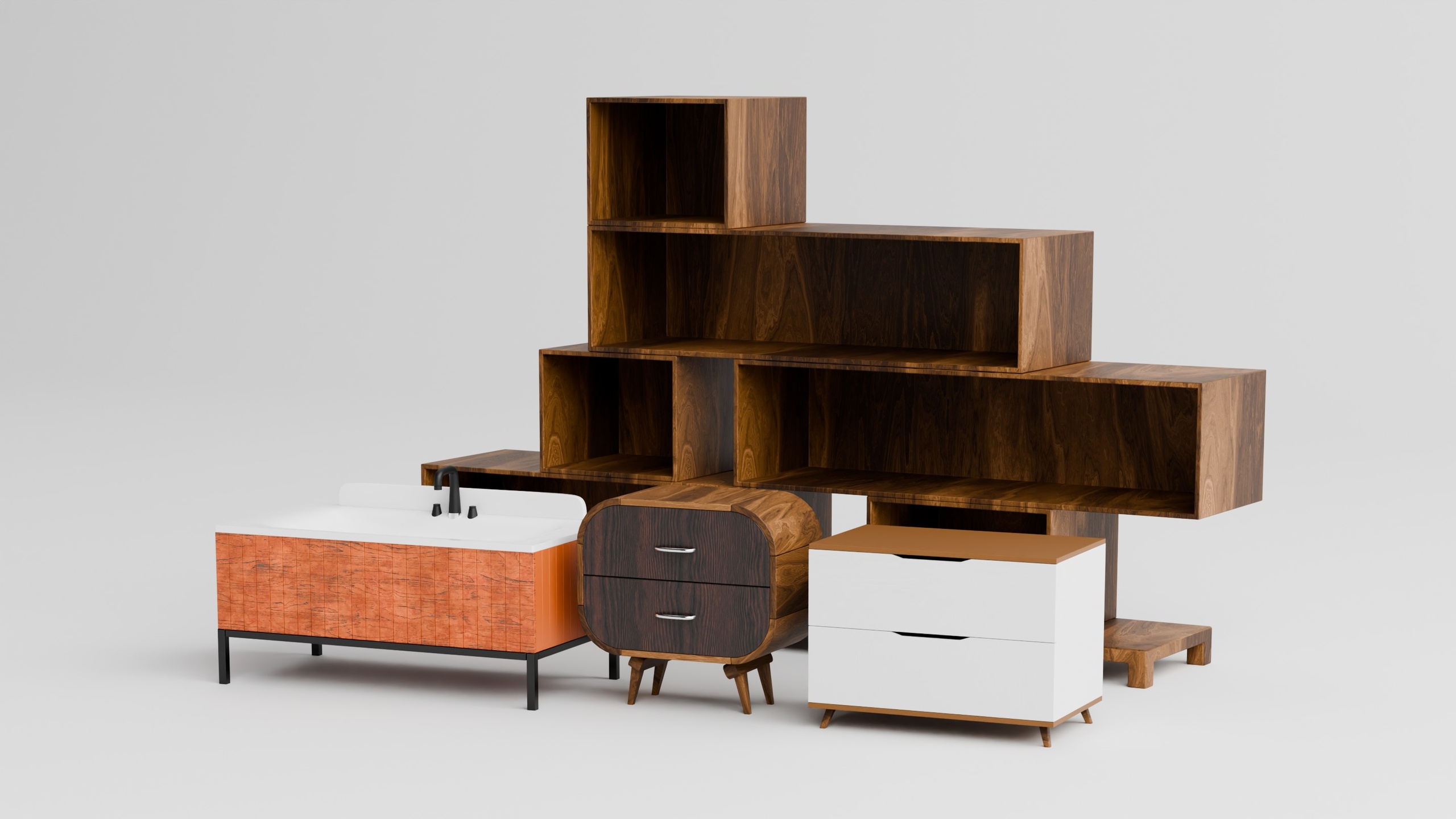 Media 1 for listing Modular Wooden Storage & Cabinet Pack
