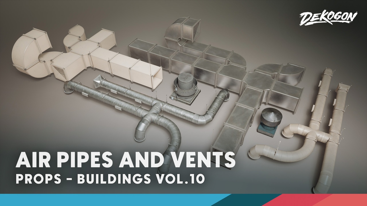 Media 1 for listing Buildings VOL.10 - Air Pipes and Vents (Nanite and Low Poly)