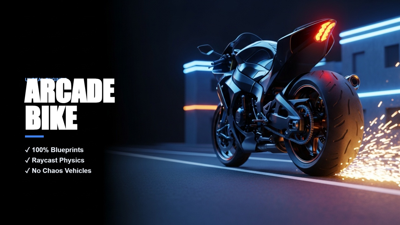 Media 1 for listing Bike Component - Physics Driven Rideable Vehicle System (UE5)