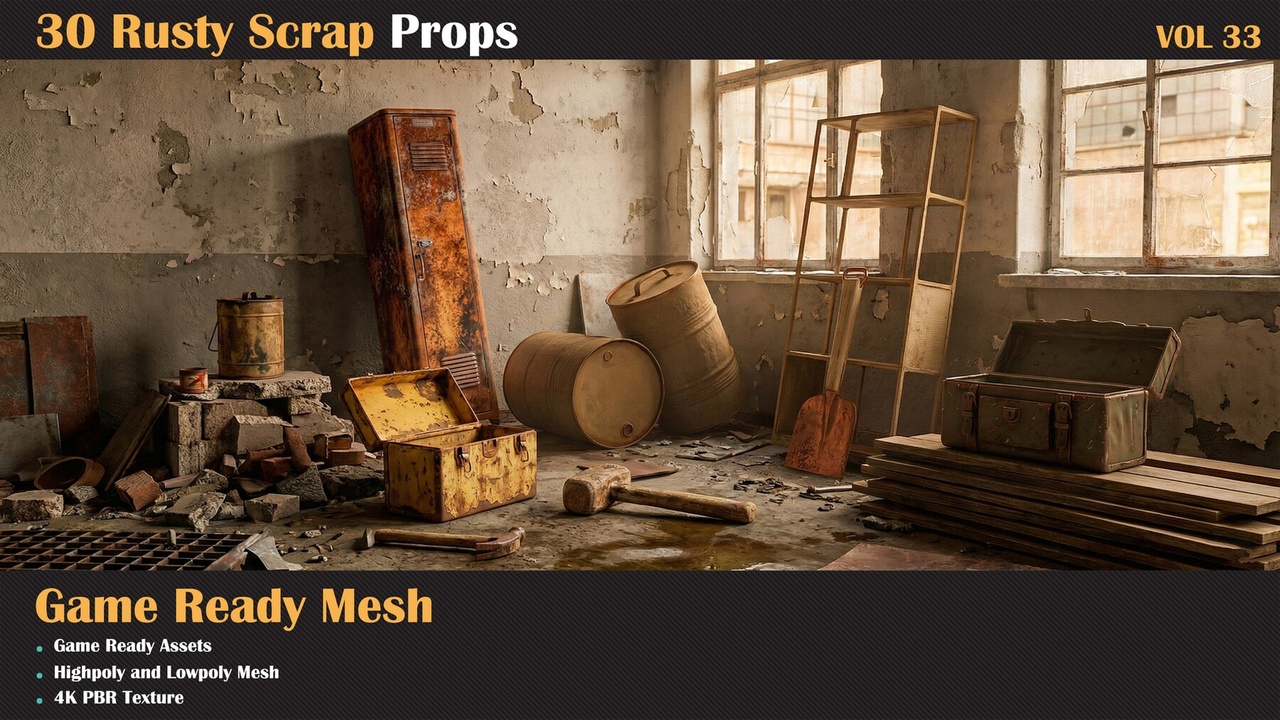Media 1 for listing 30 Rusty Scrap Props - VOL 33