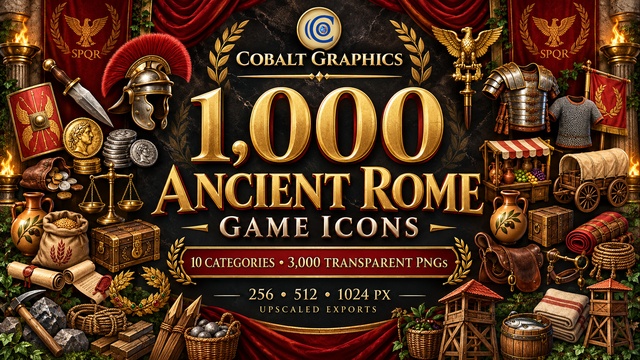 1,000 Ancient Rome Icons | Roman Empire, Legion, Crafting & Inventory — Cobalt Game Assets