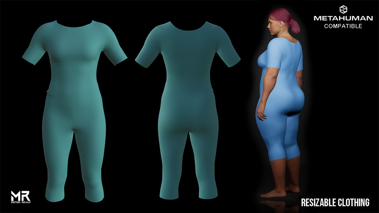 Media 1 for listing Parametric MetaHuman Outfit- Casual Cropped Body Suit