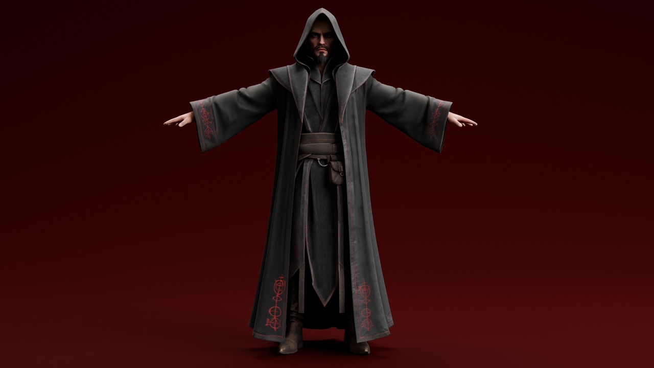 Media 1 for listing Dark Mage - Dark Fantasy Wizard - Rigged