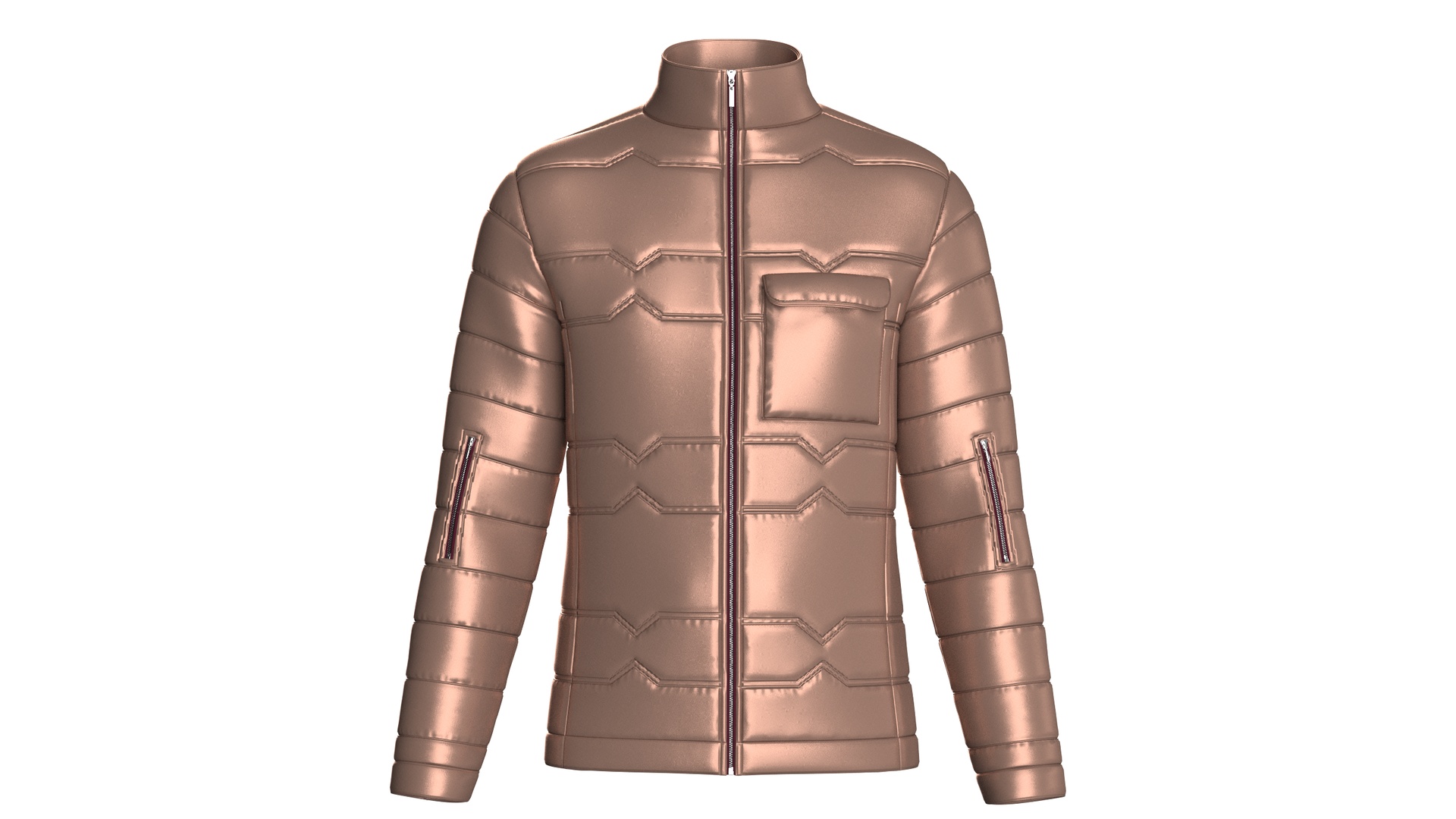 Media 1 for listing Men Cyber Bronze Puffer Jacket | High Poly