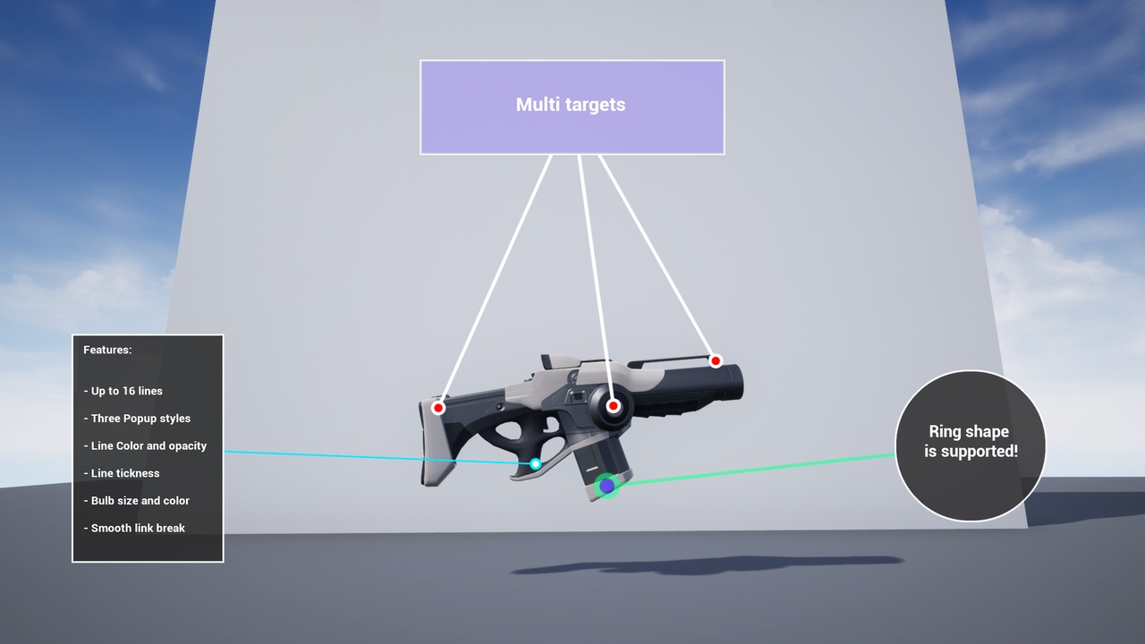 Media 1 for listing HUD Links – Dynamic UI targeting lines for UMG