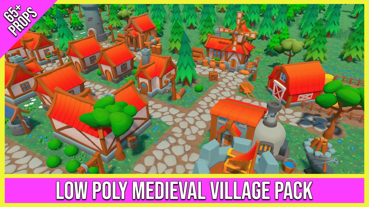 Media 1 for listing Low Poly Medieval Village Pack (65+ Props)